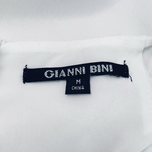 Gianni Bini Dress Sz M Strappy Halter Button Back Swing Flare Ruffle Hem - Picture 15 of 16